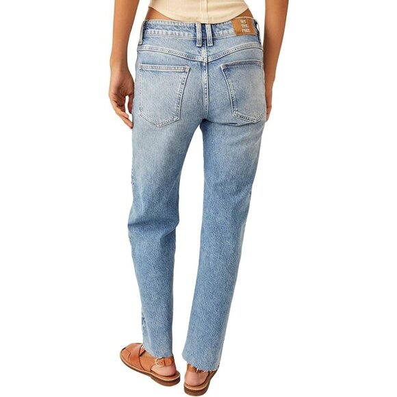 New! Free People We The Free Risk Taker High-Rise Straight Jeans 41034 - Picture 4 of 16